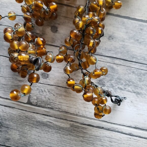 (Set of 2) Pottery Barn Amber PEPPERBERRY GARLAND 5’ Pepper Berry Glass - Picture 8 of 8